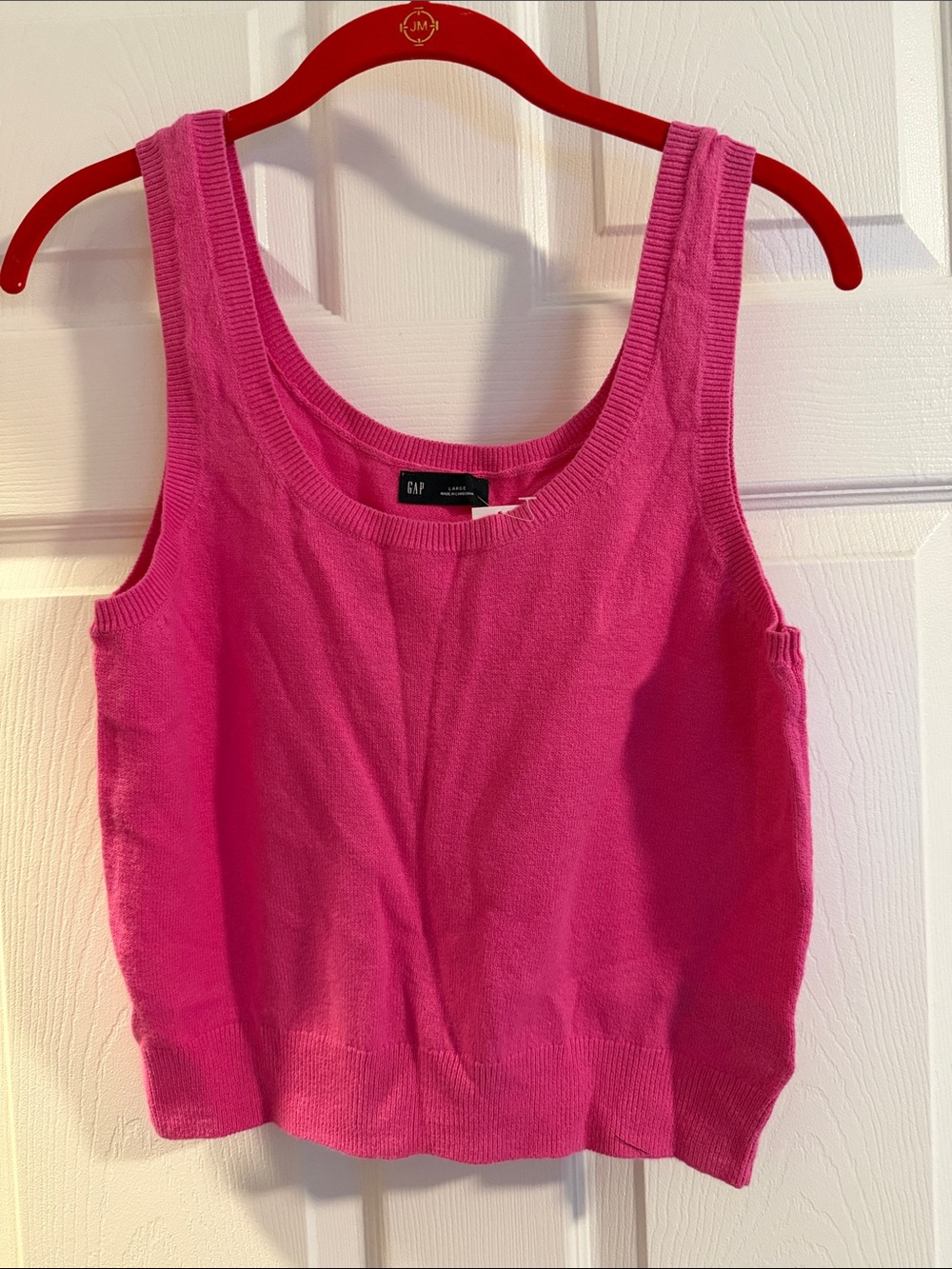 NEW GAP Bright Pink Knit Scoop-Neck Tank size large